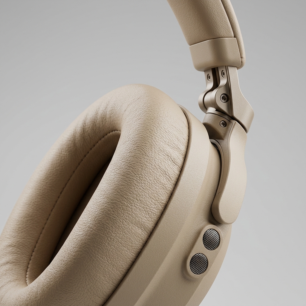 Sony WH-1000XM6 öronkåpa detalj